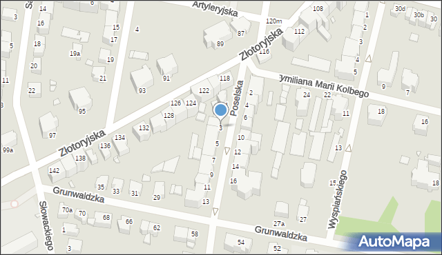 Legnica, Poselska, 3, mapa Legnicy