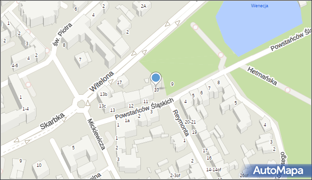 Legnica, Powstańców Śląskich, 10, mapa Legnicy