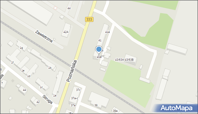 Legnica, Poznańska, 41a, mapa Legnicy
