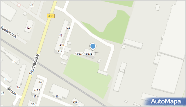 Legnica, Poznańska, 43/63b, mapa Legnicy