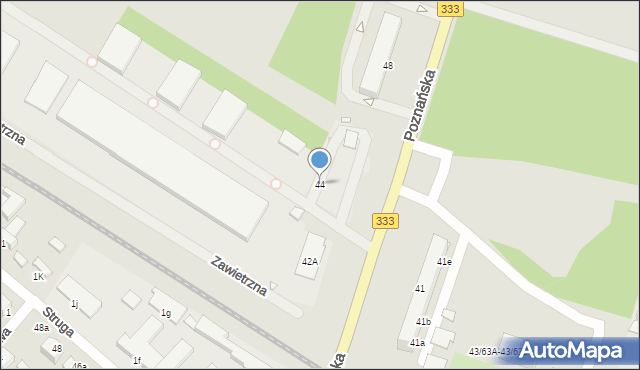 Legnica, Poznańska, 44, mapa Legnicy