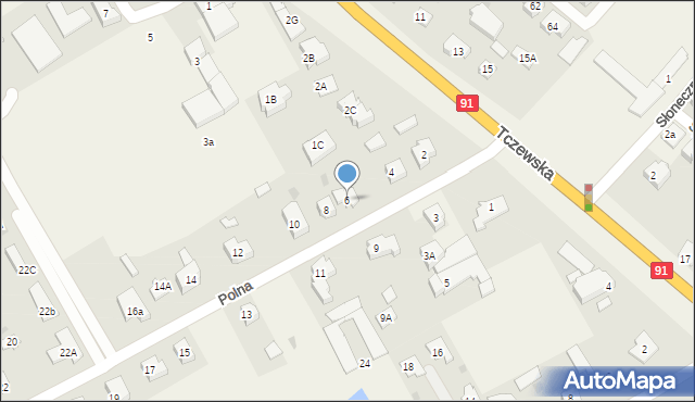 Łęgowo, Polna, 6, mapa Łęgowo