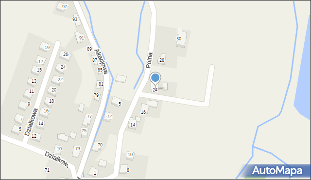 Łęki, Polna, 24, mapa Łęki