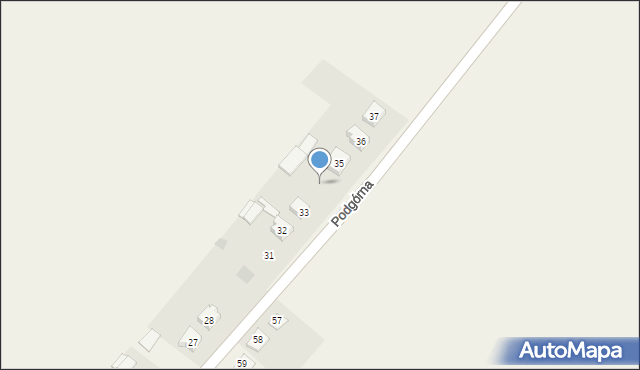 Łekno, Podgórna, 34, mapa Łekno