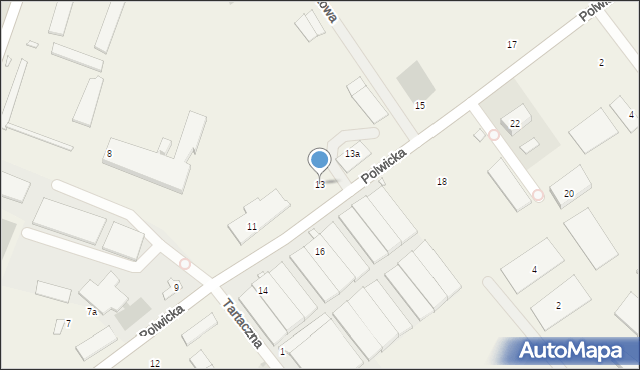 Łękno, Polwicka, 13, mapa Łękno