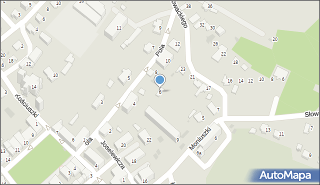 Lesko, Pola Wincentego, 6, mapa Lesko