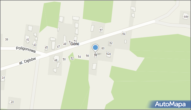 Leśniakowizna, Poligonowa, 58, mapa Leśniakowizna