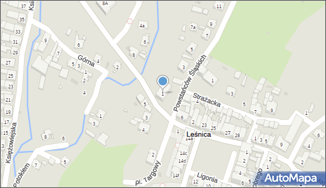 Leśnica, Powstańców Śląskich, 1, mapa Leśnica