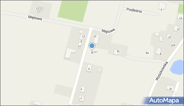 Leszczydół-Nowiny, Polnej Róży, 8, mapa Leszczydół-Nowiny