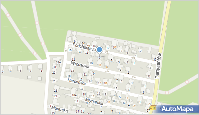 Leszno, Podchorążych, 9, mapa Leszno