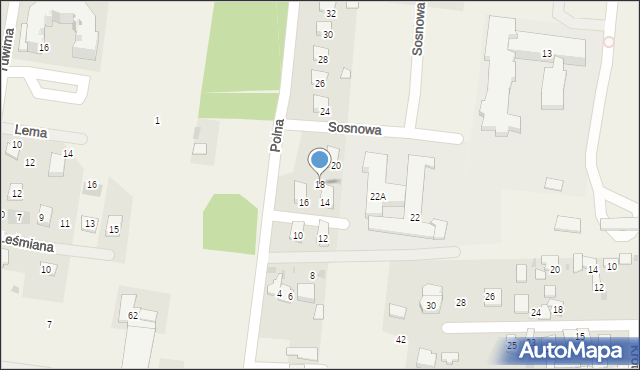Leszno, Polna, 18, mapa Leszno