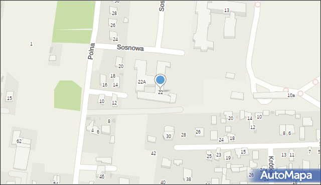 Leszno, Polna, 22, mapa Leszno