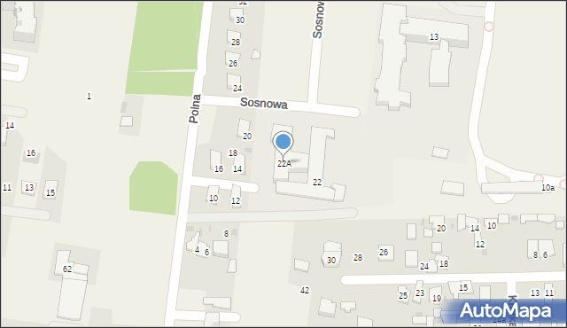 Leszno, Polna, 22A, mapa Leszno