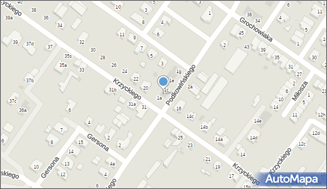 Leszno, Podkowińskiego Władysława, 1b, mapa Leszno