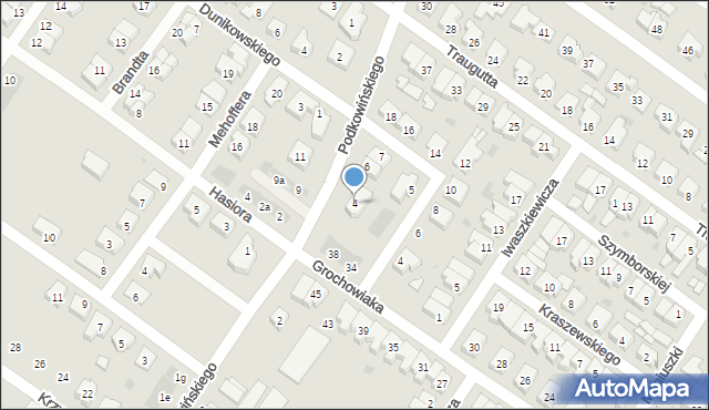 Leszno, Podkowińskiego Władysława, 4, mapa Leszno