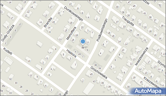 Leszno, Podkowińskiego Władysława, 9a, mapa Leszno