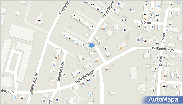 Leszno, Podmiejska, 1, mapa Leszno