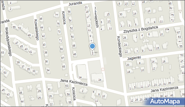 Leszno, Połanieckich, 1, mapa Leszno