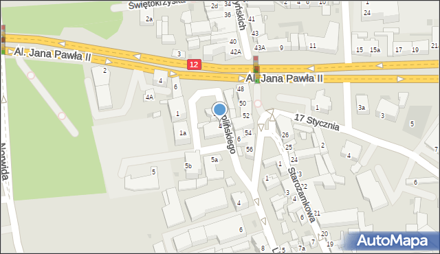 Leszno, Poplińskiego Jana, 4, mapa Leszno