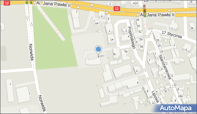 Leszno, Poplińskiego Jana, 5, mapa Leszno