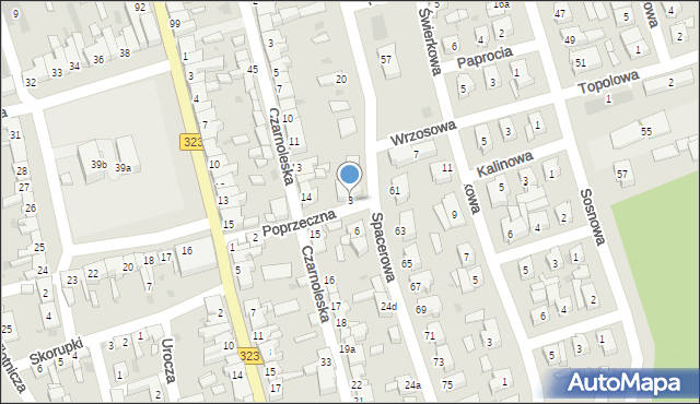 Leszno, Poprzeczna, 3, mapa Leszno