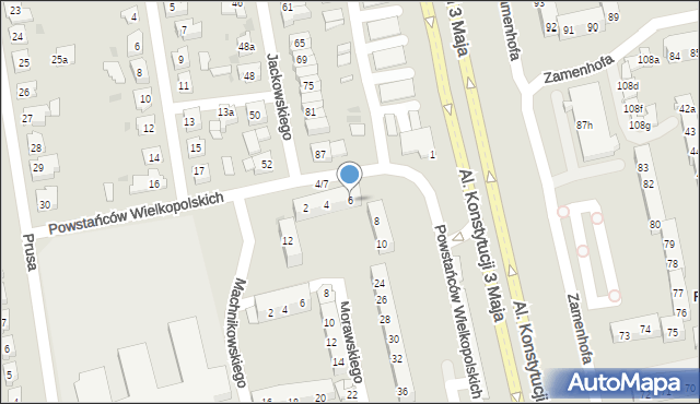 Leszno, Powstańców Wielkopolskich, 6, mapa Leszno