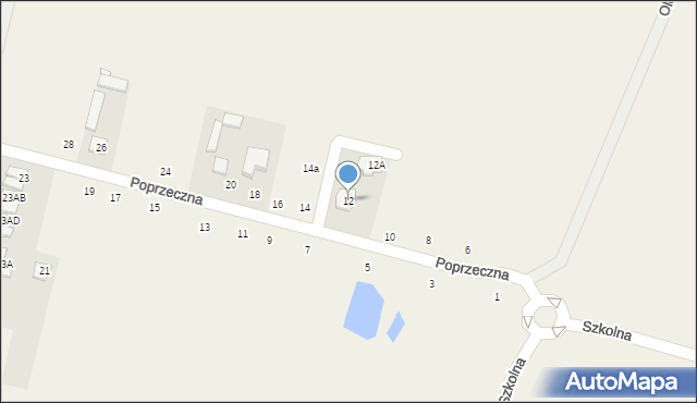 Lesznowola, Poprzeczna, 12, mapa Lesznowola