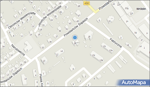 Lewin Brzeski, Powstańców Śląskich, 16, mapa Lewin Brzeski