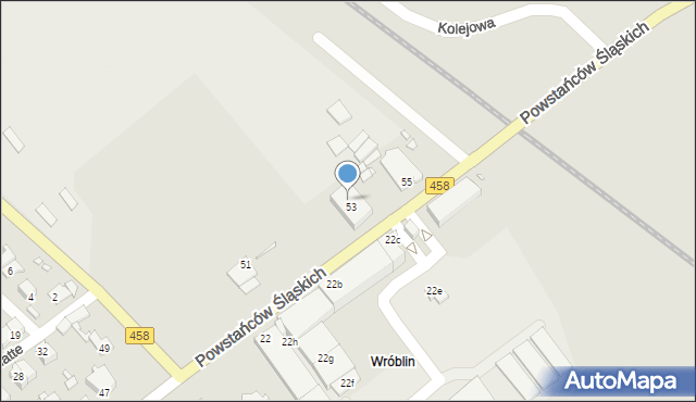 Lewin Brzeski, Powstańców Śląskich, 53a, mapa Lewin Brzeski