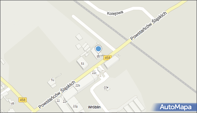 Lewin Brzeski, Powstańców Śląskich, 55, mapa Lewin Brzeski