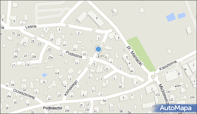 Leżajsk, Podleśna, 8, mapa Leżajsk