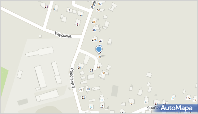 Leżajsk, Podolszyny, 36, mapa Leżajsk