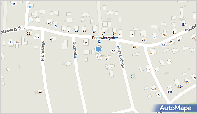 Leżajsk, Podzwierzyniec, 32A, mapa Leżajsk