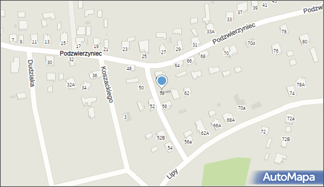 Leżajsk, Podzwierzyniec, 58, mapa Leżajsk