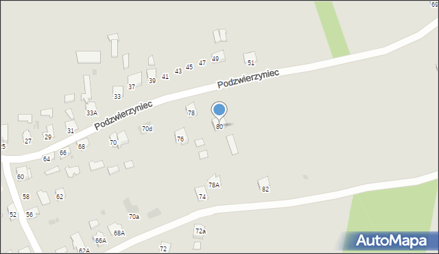 Leżajsk, Podzwierzyniec, 80, mapa Leżajsk