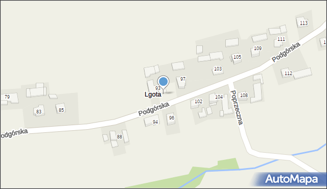 Lgota, Podgórska, 95, mapa Lgota