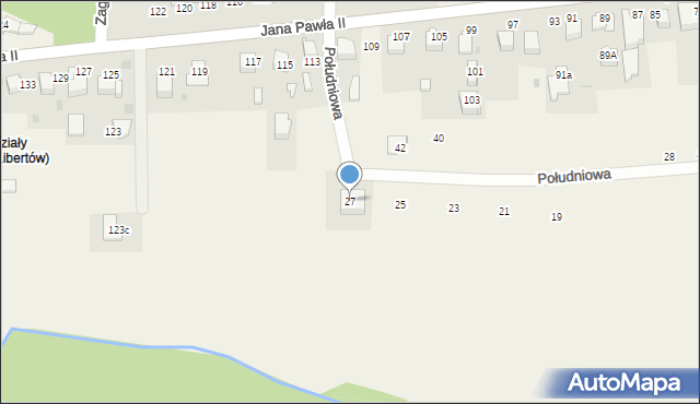 Libertów, Południowa, 27, mapa Libertów