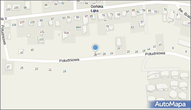 Libertów, Południowa, 28, mapa Libertów