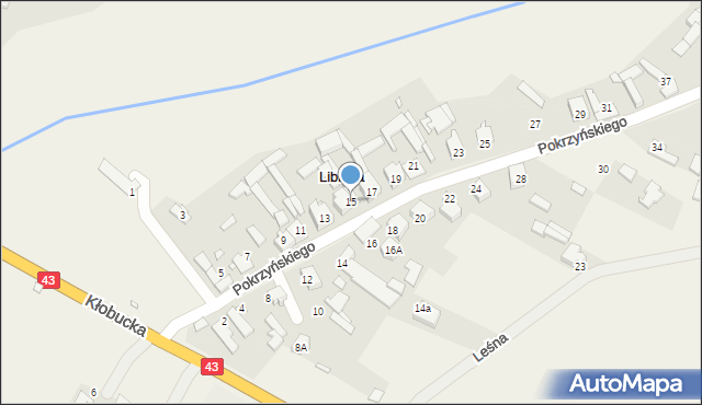 Libidza, Pokrzyńskiego Antoniego, 15, mapa Libidza