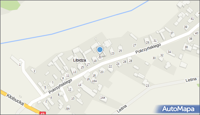 Libidza, Pokrzyńskiego Antoniego, 21, mapa Libidza