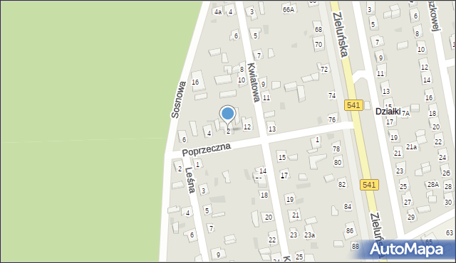 Lidzbark, Poprzeczna, 2, mapa Lidzbark