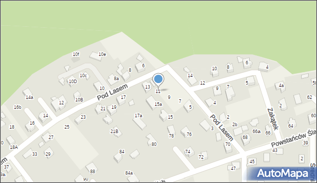 Ligota, Pod Lasem, 11, mapa Ligota