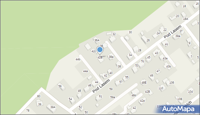 Ligota, Pod Lasem, 42B, mapa Ligota