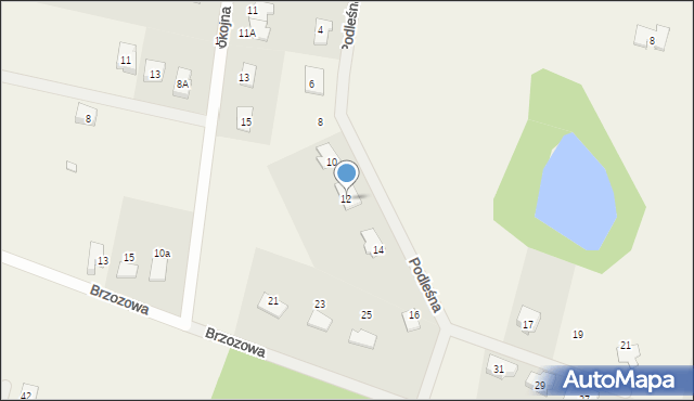 Lipnik, Podleśna, 12, mapa Lipnik