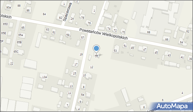 Lipno, Powstańców Wielkopolskich, 55, mapa Lipno