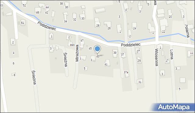 Lipowa, Poddzielec, 43, mapa Lipowa
