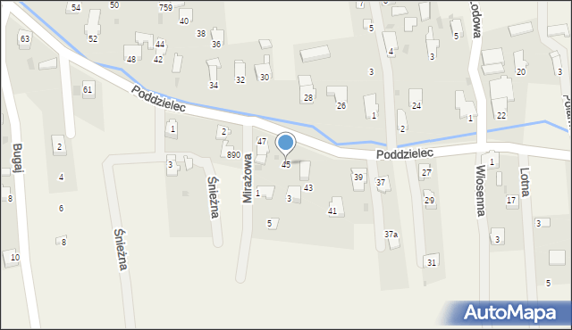 Lipowa, Poddzielec, 45, mapa Lipowa
