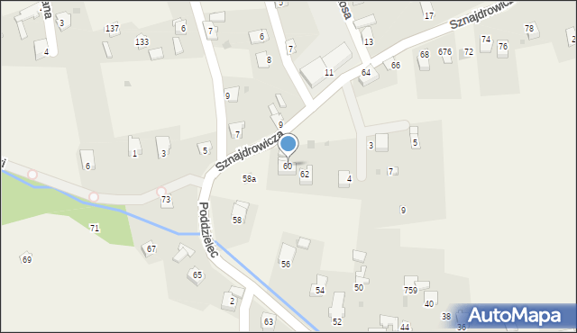 Lipowa, Poddzielec, 60, mapa Lipowa