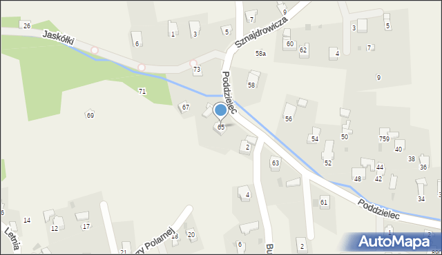 Lipowa, Poddzielec, 65, mapa Lipowa
