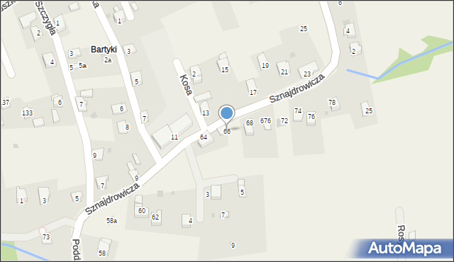 Lipowa, Poddzielec, 66, mapa Lipowa